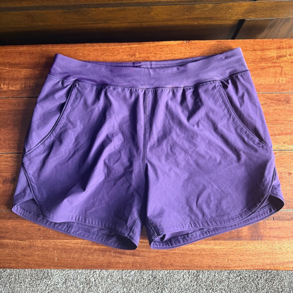 Women’s Lands’ End Purple SunShade Board Shorts with Panty Size 16